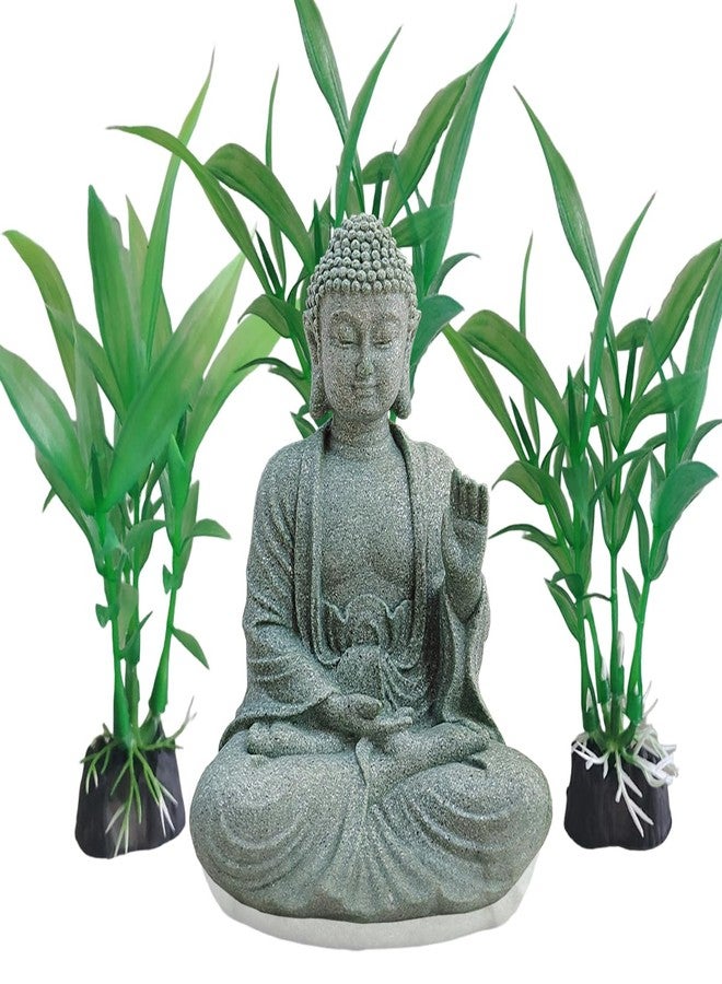livelyfish Asian Stone Buddha Figurines for Aquarium Zen Garden Fish Tank Statue Decorations Mini Stone Buddha Zen Garden Sculptures Decor,Gift - Image 1